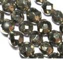 3mm faceted round pyrite Pyrit gemstone loose bead