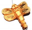 32x40mm Dragonfly Carved Bone Pendant Bead