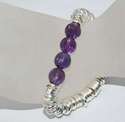 genuine 925 sterling rings amethyst elastic bracel