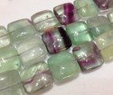 14mm Fluorite Square Gemstone Loose Beads 20pcs