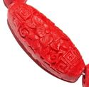 29mm Red Chinese Cultural Carved Cinnabar Loose Be