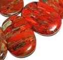 30mm Mt'creek Red Jasper Oval Gemstone Loose Beads