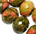 16mm Natural Unakite Epidote Faceted Abacus Loose 