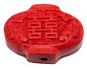 25mm Carved Red Chinese Cultural Cinnabar Loose Be