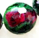 15mm Round Faceted Ruby Zoisite Gemstone Bracelet