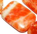 25mm Orange Crang Calcite Rectangle Geme Loose Bea