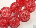14mm Red Lampwork Glass Liuli Loose Beads