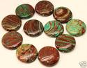 20mm Coin Jasper Jaspis Diaspro Gemstone Loose Bea