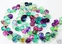 9mm Gemstones Drop Rainbow Fluorite Loose Beads 