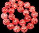 14mm Red Lampwork Glass Liuli Loose Beads