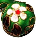 24mm Chinese Cultural Cloisonne Ball Green Colgant