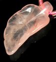 27mm Natural Rose Quartz Carved Leaf Gem Loose Bea