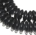12mm Roundel Onyx Agate Black Gemstone Loose Bead