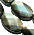 10mm Dark Shiny Faceted Oval MOP Shell Loose Beads