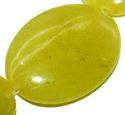 25mm Natural Lemon Jade Oval Gemstone Beads