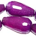 25mm Jade Faceted Drop Purple Gemstone Loose Beads