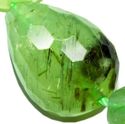 18mm Faceted Natural Green Prehnite Drop Gem Loose
