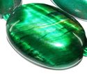 14mm Green Tiger Eye Oval Loose Beads 7inch