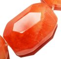 18mm Faceted Orange Long Spar Gemstone Loose Beads