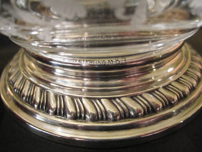 Opus.One : CAMBRIDGE GLASS & STERLING SILVER Divided Mayonnaise