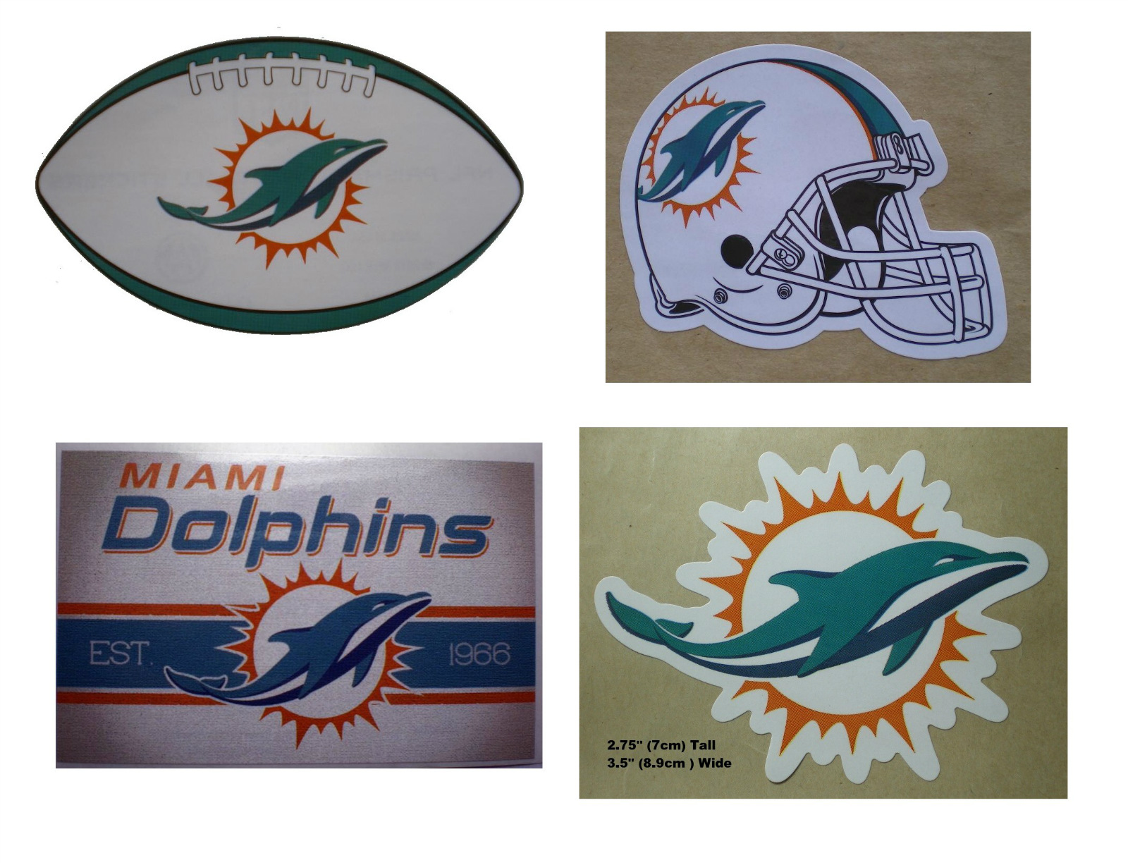 Miami Dolphins Decal Stickers NFL Football License