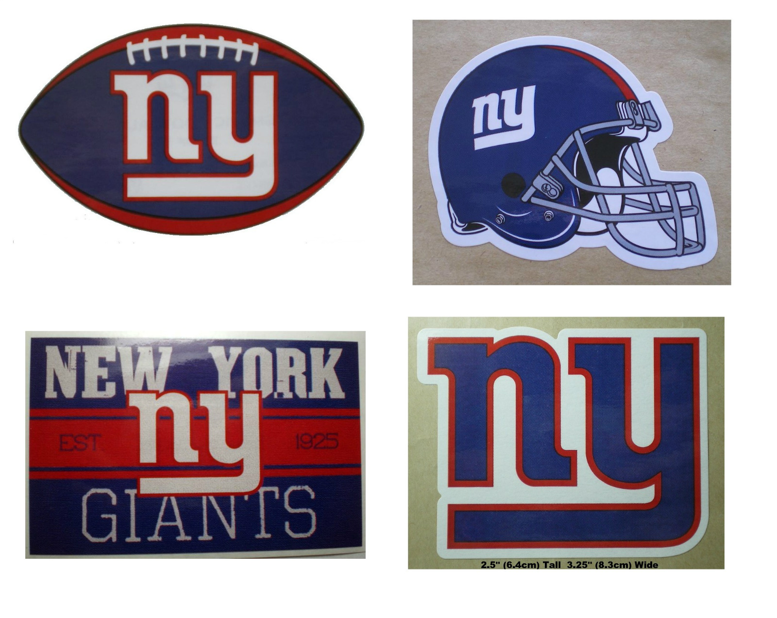New York Giants Decal Stickers NFL Football Licens