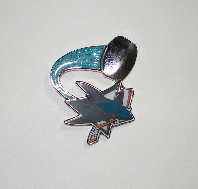 San Jose Sharks Lapel Hat Pin NHL Licensed Glitter