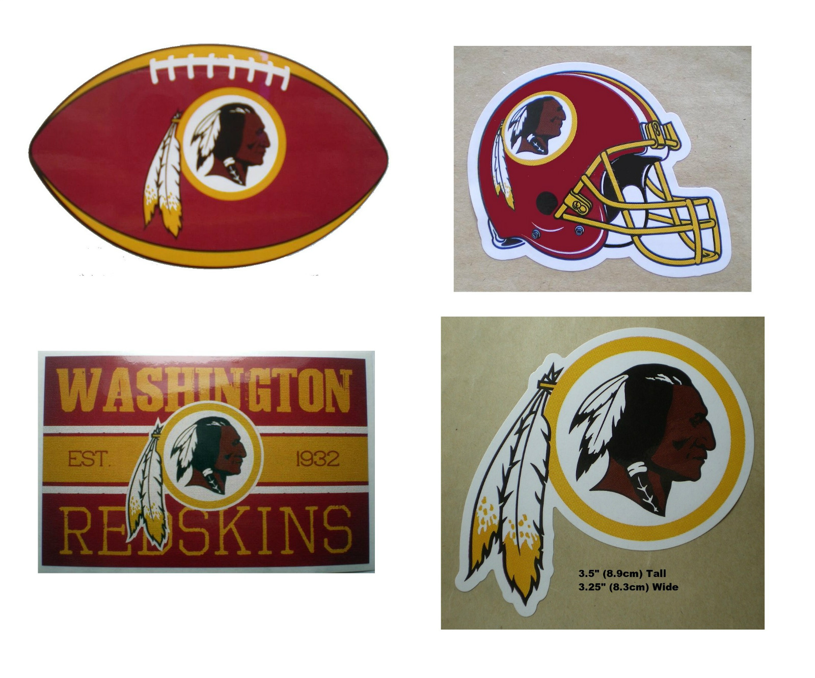 Washington Redskins Decal Stickers NFL Football Li