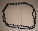 COSTUME JEWELLERY LONG BLACK BEAD NECKLACE APPROX 