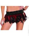 Feather mini skirt red m/l