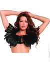 Feather top w/lace backing black o/s