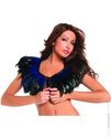 Feather top w/lace backing blue o/s