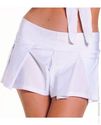 Solid color pleated school girl skirt white m/l