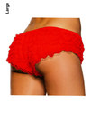 Be wicked ruffle hot pants red large