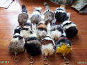 LOT OF 12 FURRY PET SQUEAKY KEYCHAINS 
