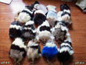 LOT OF 12 FURRY PET SQUEAKY KEYCHAINS 