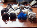 LOT OF 12 FURRY PET SQUEAKY KEYCHAINS 