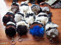 LOT OF 12 FURRY PET SQUEAKY KEYCHAINS 