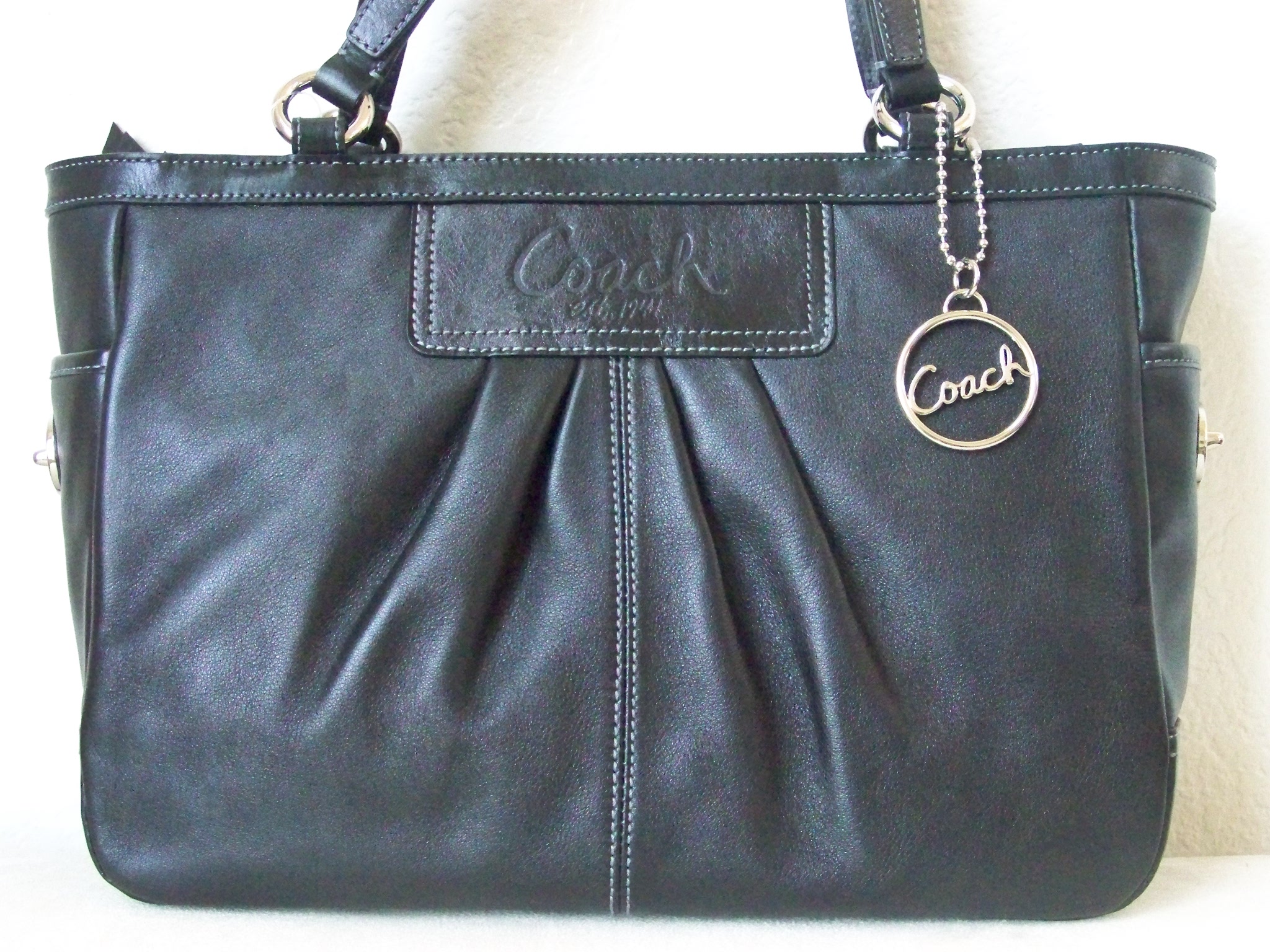 StyleValue : COACH Leather Pleated EW Gallery Black Tote Purse Handbag F13759 NWT
