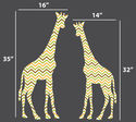 2 Giraffes Chevron Pattern Wall Decals Sticker Nur