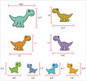 8 Dinosaurs and Dots Wall Decal Art Sticker Mural