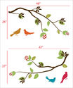 2 Large Tree Branches with Birds - Wall Decal Deco