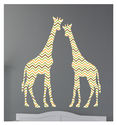 2 Giraffes Chevron Pattern Wall Decals Sticker Nur