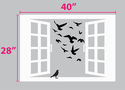 Window with Birds Wall Decal Deco Art Sticker Mura