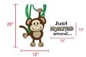 "Just MONKEYING around" Monkey Wall Decal Art Stic