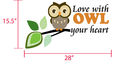 Love with OWL your heart, Wall Decal Art Sticker M