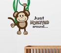 "Just MONKEYING around" Monkey Wall Decal Art Stic