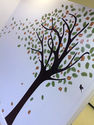 7FT BLOWING TREE WALL DECAL WHIT BIRDS Nursery Art