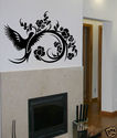 Bird - Flower -  Wall Decal - Deco Art Sticker Mur