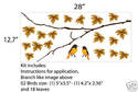 Wall Decal Tree Branch Birds Leaves Art Sticker Mu